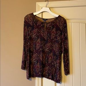 Chaps XL Top — paisley design